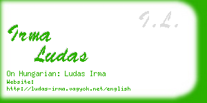 irma ludas business card